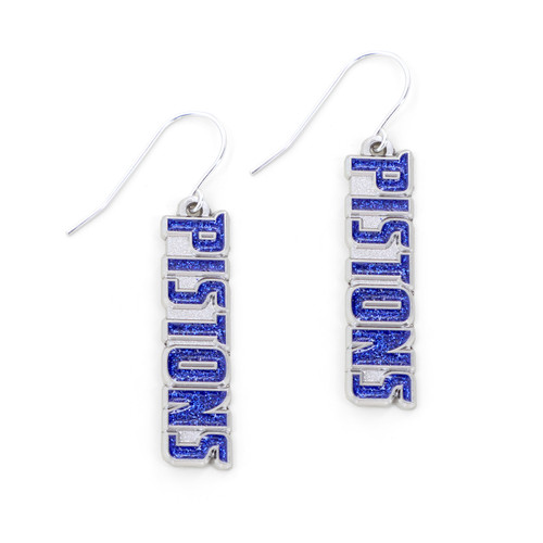 PISTONS GLITTER WORDMARK EARRINGS