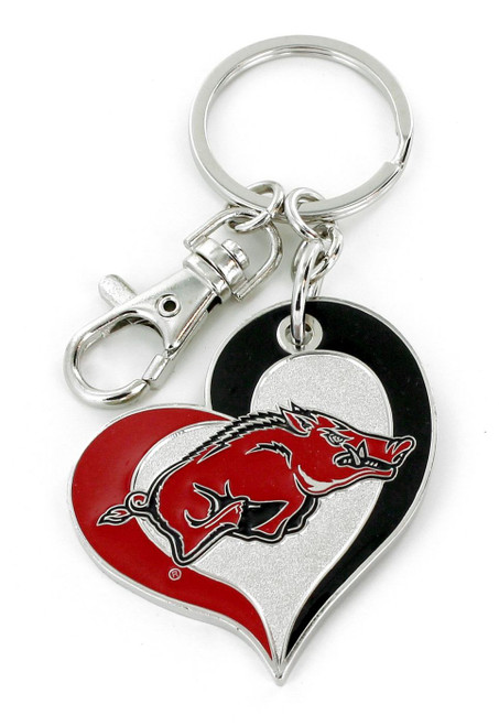 ARKANSAS SWIRL HEART KEYCHAIN