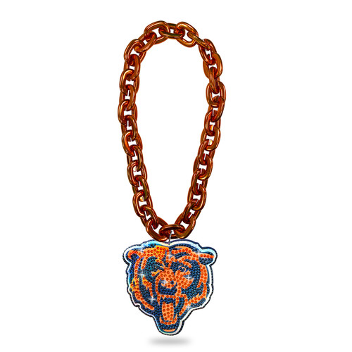 BEARS HEAD 'BLING' (ORANGE) FAN CHAIN