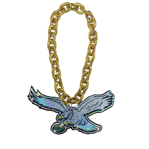 PHILADELPHIA EAGLES "WHITE" EAGLE THROWBACK LOGO 'BLING' (GOLD) FAN CHAIN