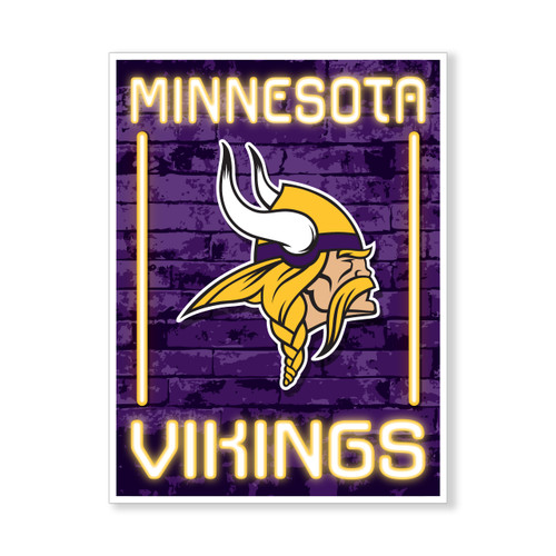 VIKINGS NEON ALLEY 13X9 FOAM SIGN