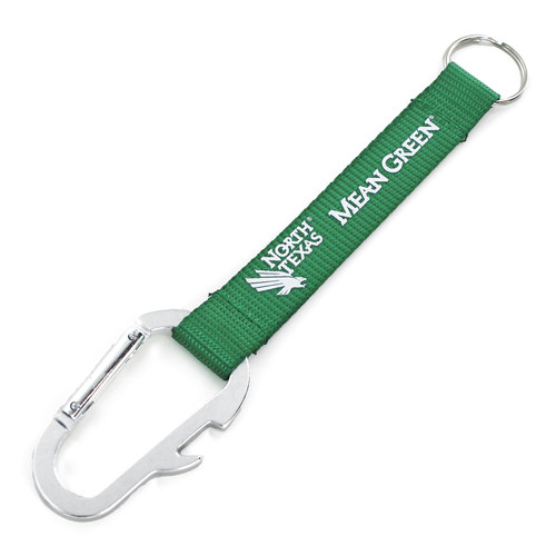 NORTH TEXAS BOTTLE OPENER CARABINER LANYARD KEYCHAIN