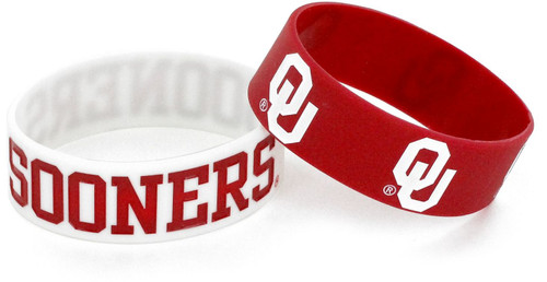 OKLAHOMA UNIVERSITY WIDE BRACELETS (2 PACK)