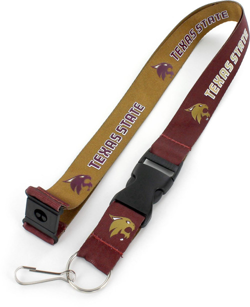 TEXAS STATE (MARRON/GOLD) REVERSIBLE LANYARD