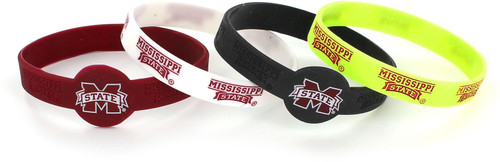 MISSISSIPPI STATE SILICONE BRACELETS (4 PACK)