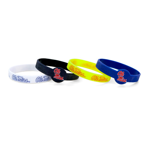 OLE MISS SILICONE BRACELETS (4 PACK)