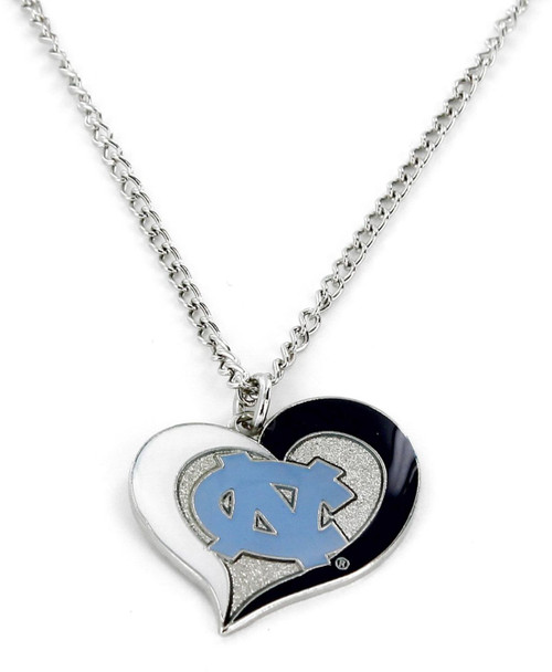 NORTH CAROLINA SWIRL HEART NECKLACE