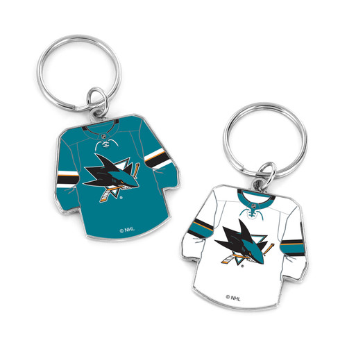 SHARKS REVERSIBLE HOME/AWAY JERSEY KEYCHAIN