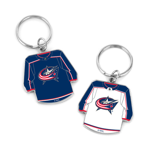 BLUE JACKETS REVERSIBLE HOME/AWAY JERSEY KEYCHAIN