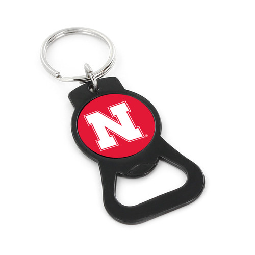 NEBRASKA (BLACK) BOTTLE OPENER KEYCHAIN
