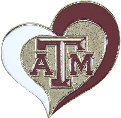 TEXAS A&M SWIRL HEART PIN