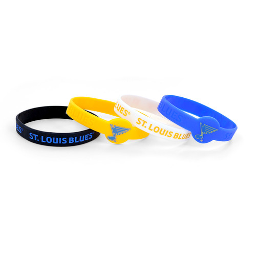 ST. LOUIS BLUES SILICONE BRACELET 4-PACK ST. LOUIS BLUES SILICONE BRACELET 4-PACK