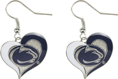 PENN STATE SWIRL HEART EARRINGS