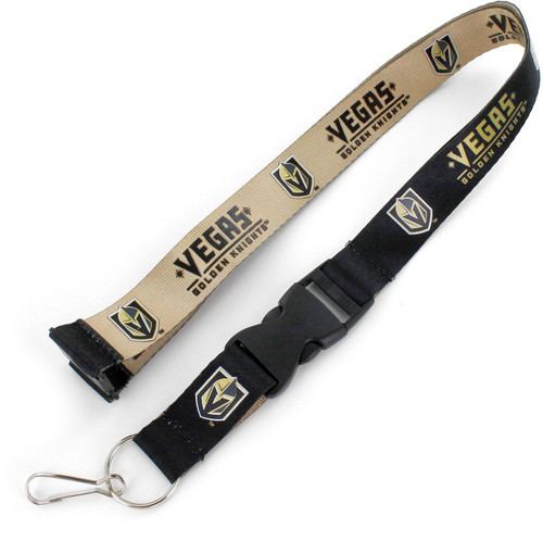 LAS VEGAS GOLDEN KNIGHTS (BLACK/GOLD) REVERSIBLE LANYARD