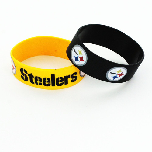 PITTSBURGH STEELERS WIDE BRACELETS (2-PACK)