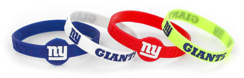 NEW YORK GIANTS SILICONE BRACELET (4-PACK)