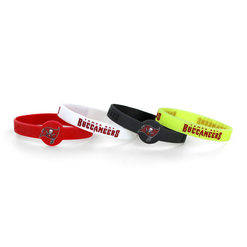 TAMPA BAY BUCCANEERS SILICONE BRACELETS (4-PACK)