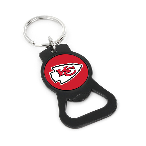 KANSAS CITY CHIEFS (BLACK) BOTTLE OPENER KEYCHAIN