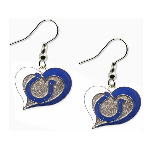 INDIANAPOLIS COLTS SWIRL HEART EARRINGS