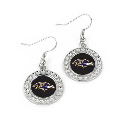 BALTIMORE RAVENS DIMPLE EARRINGS (FJ-1080)