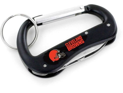 CLEVELAND BROWNS CARABINER MULTI TOOL KEYCHAIN (SP)