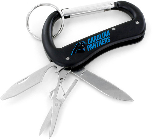 CAROLINA PANTHERS CARABINER MULTI TOOL KEYCHAIN (SP)