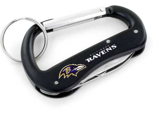 BALTIMORE RAVENS CARABINER MULTI TOOL KEYCHAIN (SP)