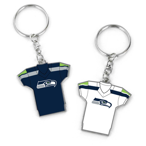 SEATTLE SEAHAWKS REVERSIBLE HOME/AWAY JERSEY KEYCHAIN