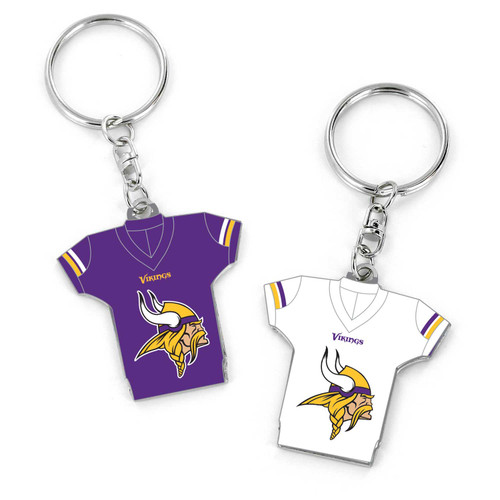 MINNESOTA VIKINGS REVERSIBLE HOME/AWAY JERSEY KEYCHAIN