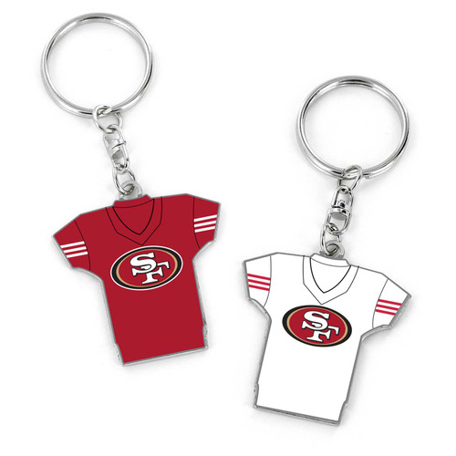 SAN FRANCISCO 49ERS REVERSIBLE HOME/AWAY JERSEY KEYCHAIN