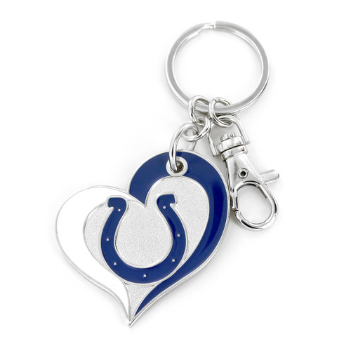 INDIANAPOLIS COLTS SWIRL HEART KEYCHAIN