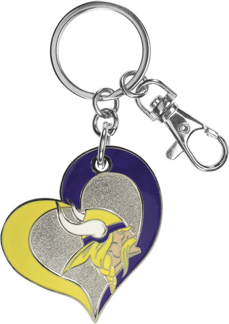 MINNESOTA VIKINGS SWIRL HEART KEYCHAIN