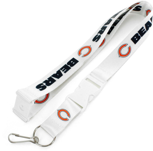 CHICAGO BEARS (WHITE W/WHT BUCKLE) TEAM LANYARD