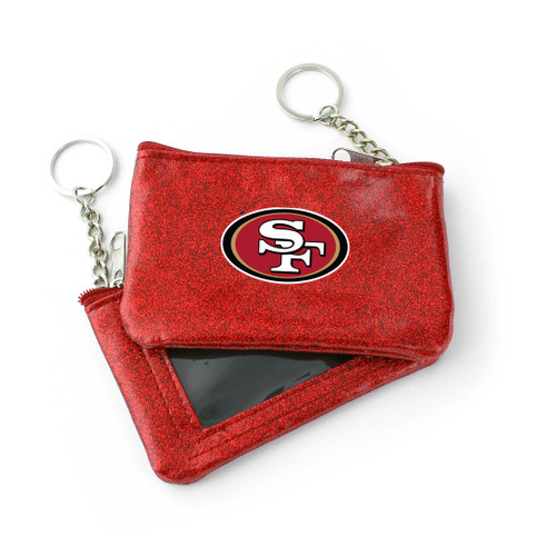 SAN FRANCISCO 49ERS (SILVER) SPARKLE COIN PURSE (OC)