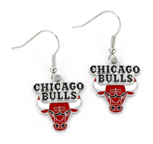 CHICAGO BULLS LOGO DANGLER EARRINGS