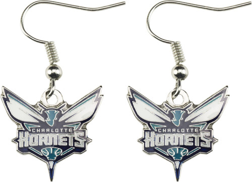 CHARLOTTE HORNETS LOGO DANGLER EARRINGS