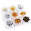 Set of 9 Gold and Silver Glitter Flakes
