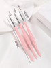 Set of 3 pcs Nail Art Painting Brushes