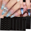  Black French Manicure Strips Fringe Tips Guides