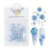 30pcs/bag Gradient Blue Rose Flower 3D Nails Charms 30pcs/bag Gradient Blue Rose Flower 3D Nails Charms