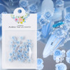 30pcs/bag Gradient Blue Rose Flower 3D Nails Charms 30pcs/bag Gradient Blue Rose Flower 3D Nails Charms