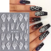 Halloween 5D Embossed Skull Hand Nail Art Stickers