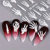Halloween 5D Embossed Skull Hand Nail Art Stickers