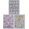 3pcs Halloween Skull Hand Bone Rose Nail Art Stickers