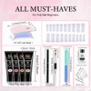 4-Color Poly Gel Nail Extension Kit with Led Lamp