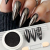 1 Box Magic Mirror Black Chrome Nail Powder