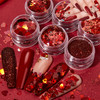 6pcs Heart-Shaped Nail Glitter Powder