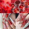 6pcs Heart-Shaped Nail Glitter Powder