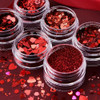 6pcs Heart-Shaped Nail Glitter Powder