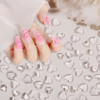 100pcs Clear Transparent Heart Nail Charms